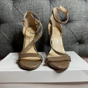 Jessica Simpson Sparkle Gold Heels